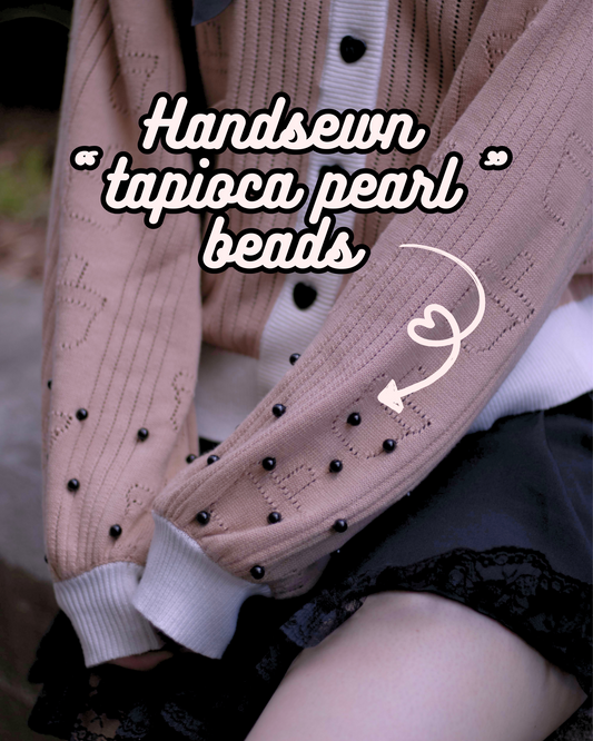 Shop Bubble Tea Boba Unisex Cardigan With Handsewn Beads