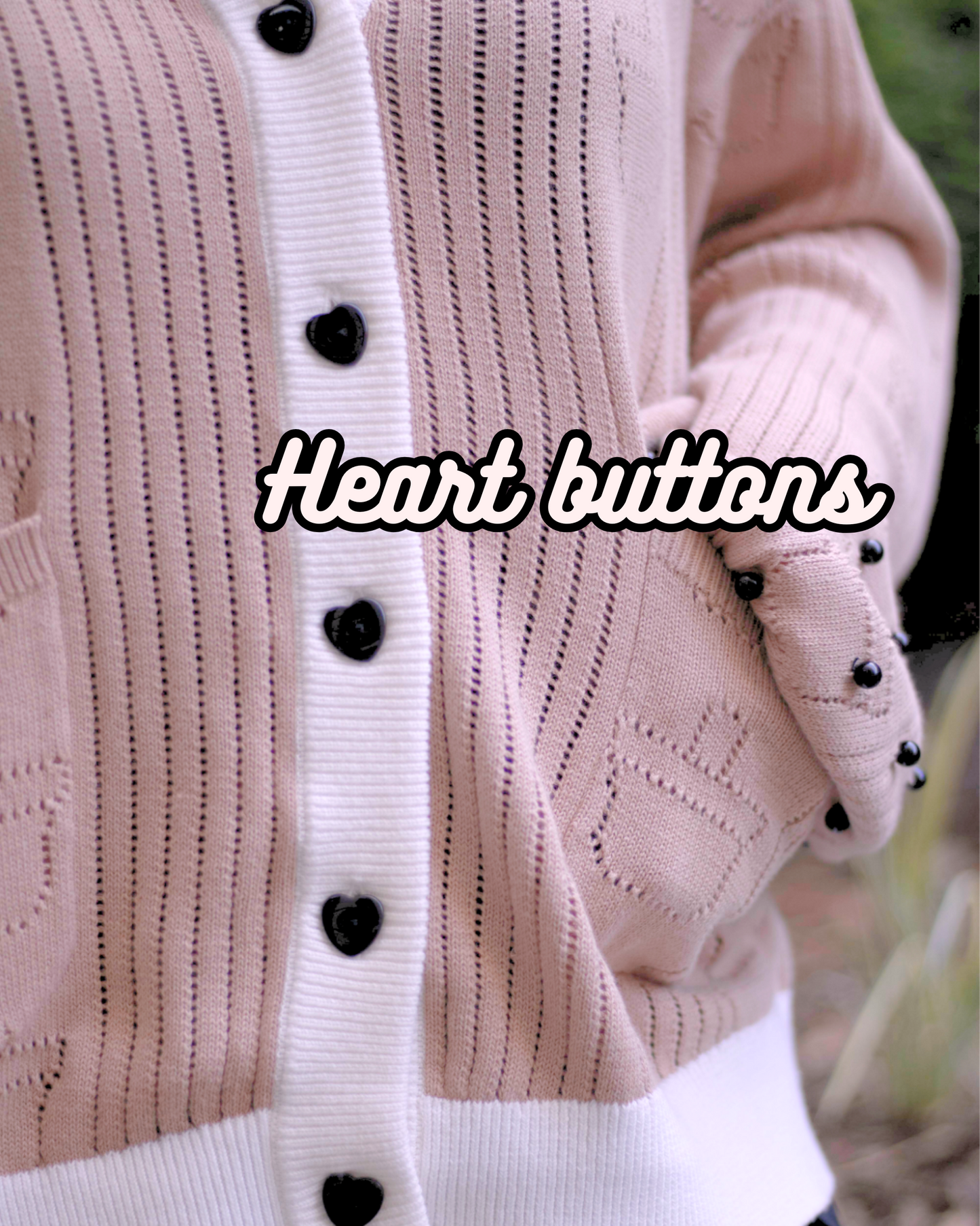 Heart Buttons on Bubble Tea Boba Unisex Cardigan