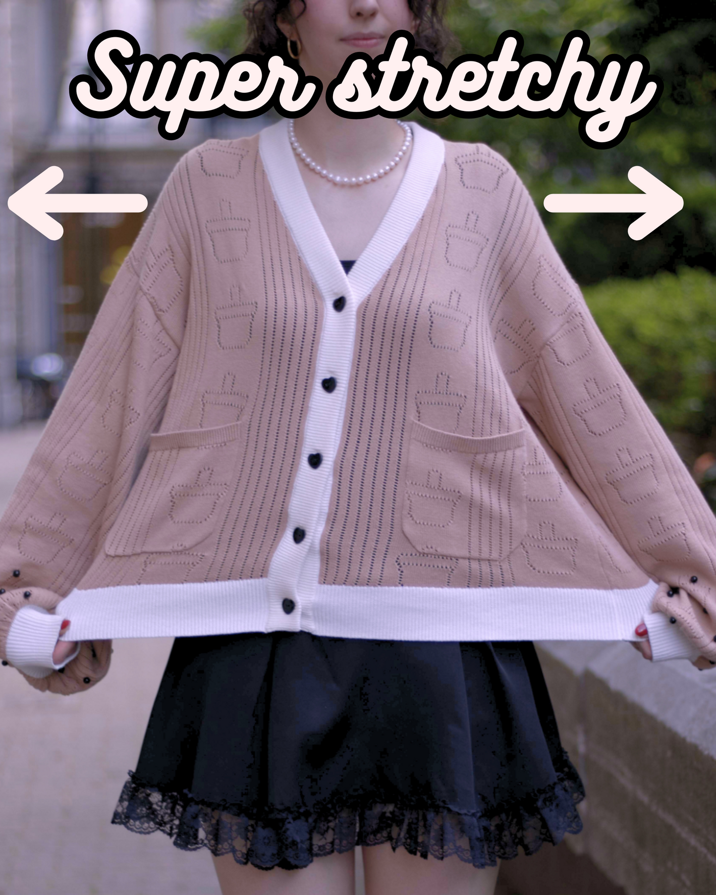 Stretchy Bubble Tea Boba Unisex Cardigan