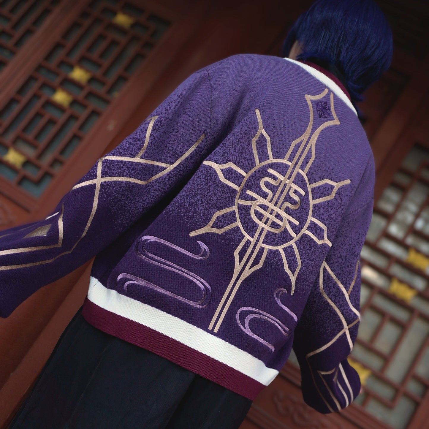 Subtle Scaramouche Genshin Impact Embroidered Cardigan With Fatui Symbol