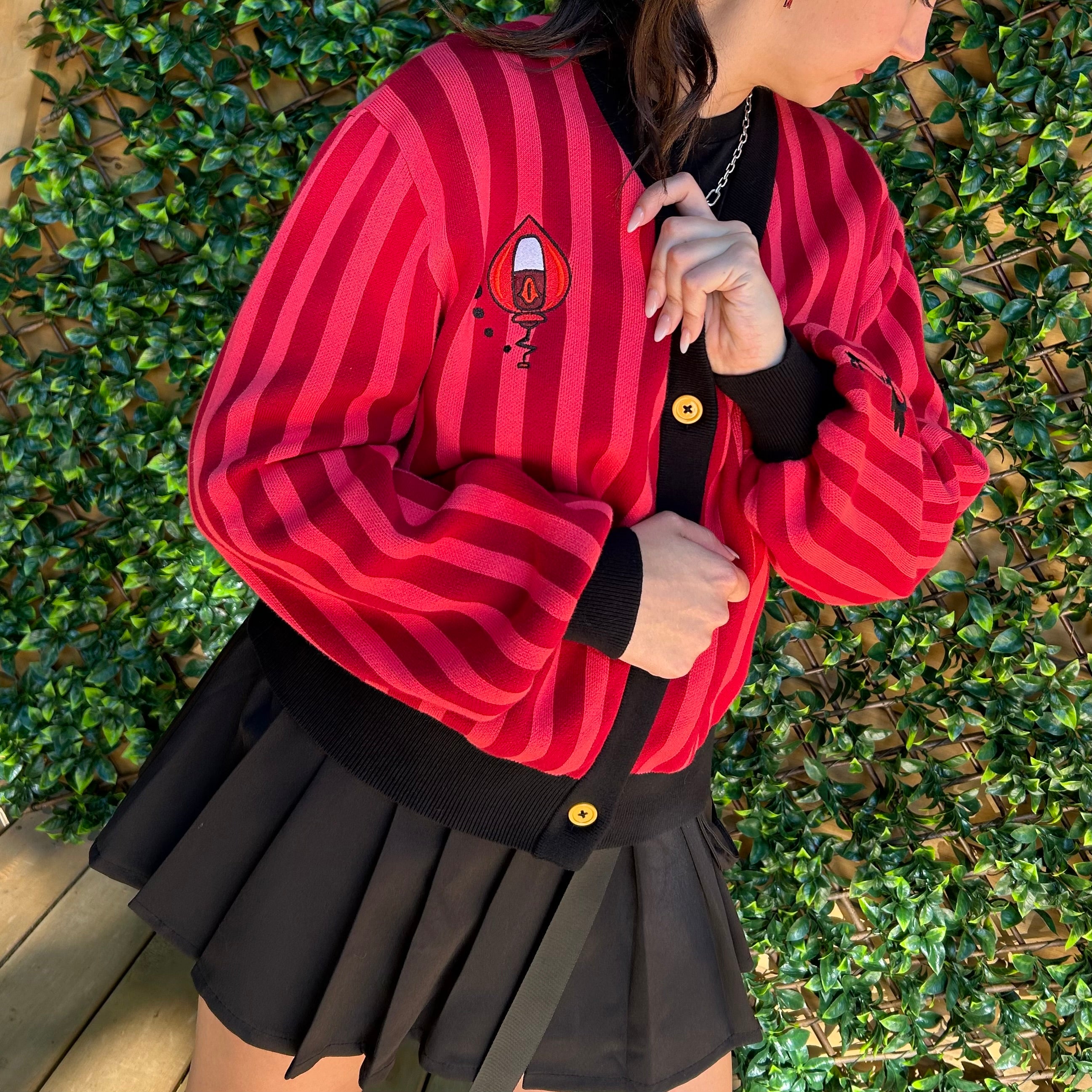 Hazbin Hotel Alastor inspired cardigan with embroidery
