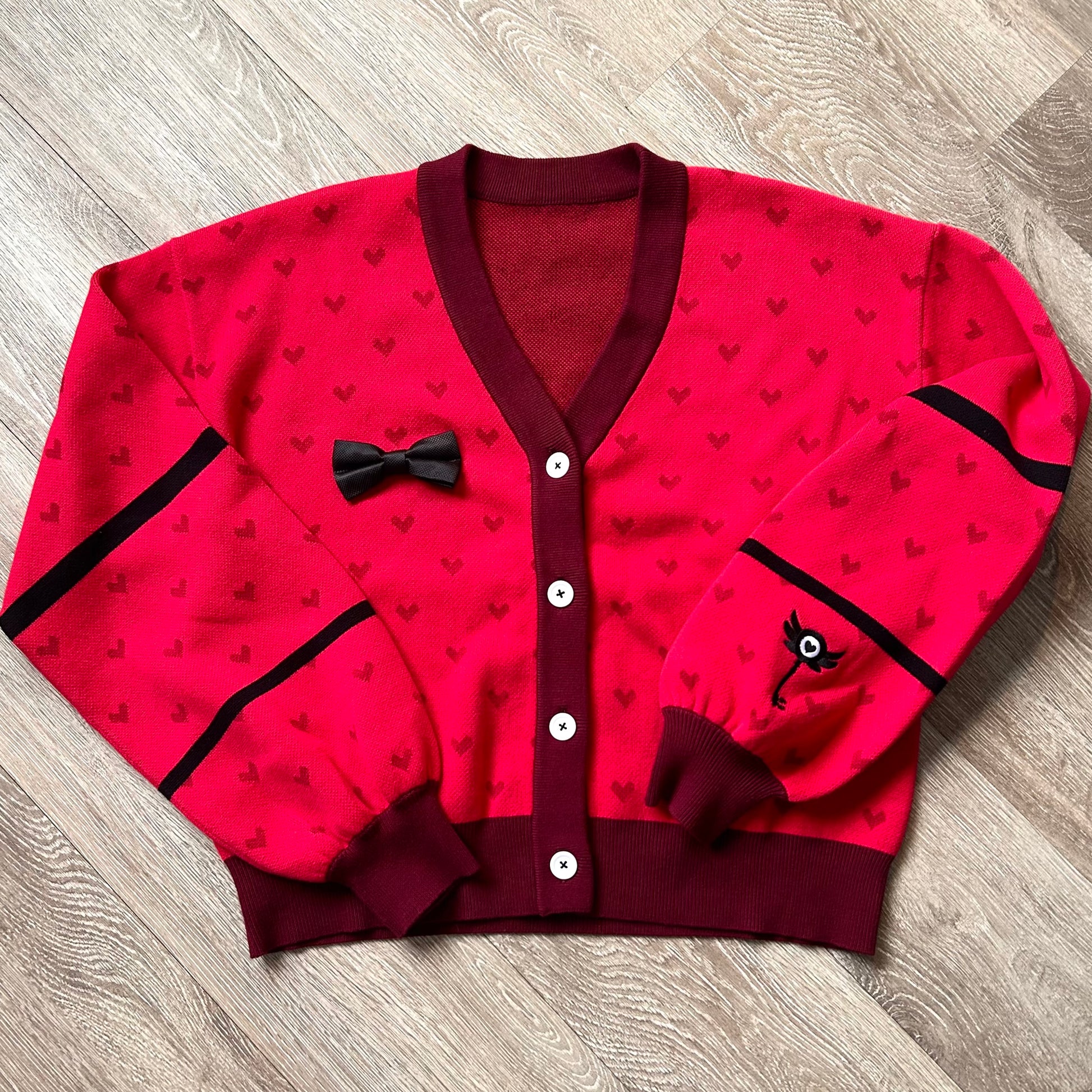 hazama monster pocket cardigan red s