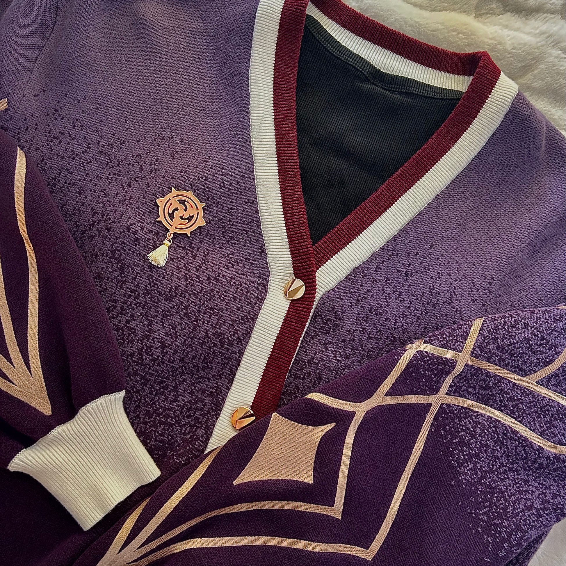 Subtle Scaramouche Fatui Inspired Embroidered Cardigan from Genshin Impact