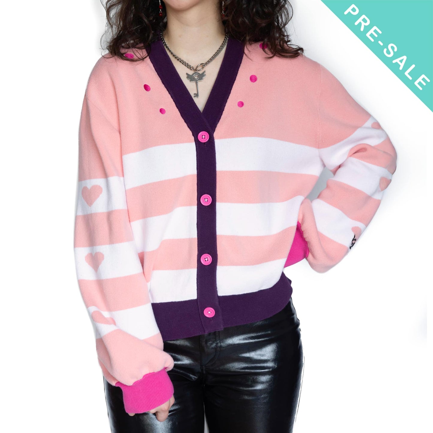 Subtle Hazbin Hotel Angel Dust Inspired Demon Cardigan Merch