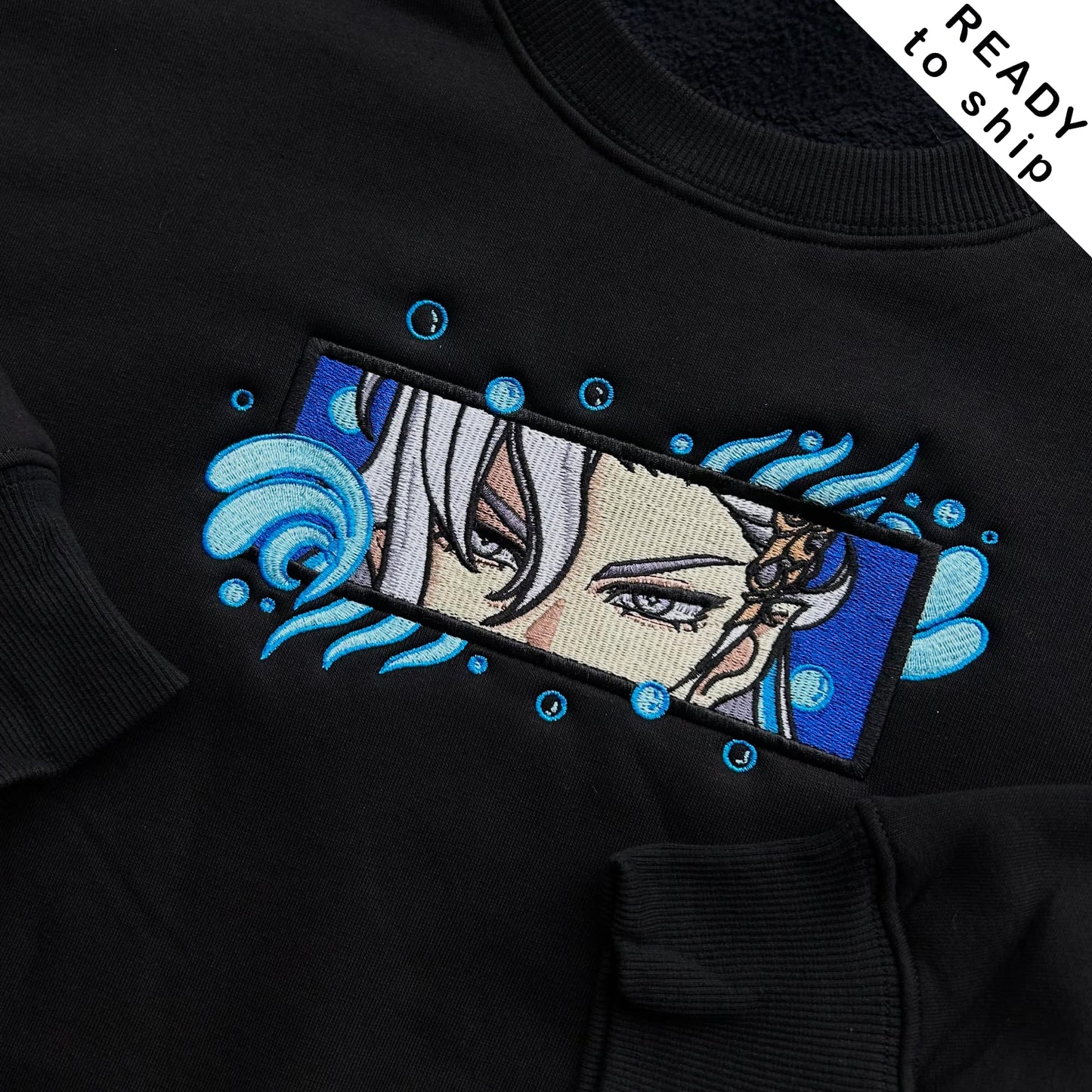 Genshin Impact Neuvillette Embroidered Crewneck